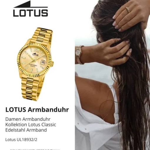 Lotus Damenuhr Edelstahl gold Lotus Classic Armbanduhr UL18932/2