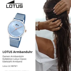 Lotus Damenuhr Edelstahl hellbau Lotus Classic Armbanduhr UL18878/1