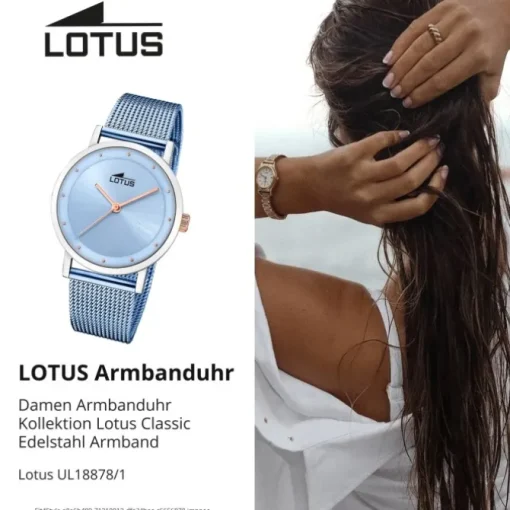 Lotus Damenuhr Edelstahl hellbau Lotus Classic Armbanduhr UL18878/1