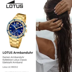 Lotus Damenuhr Edelstahl gold Lotus Classic Armbanduhr UL18925/2