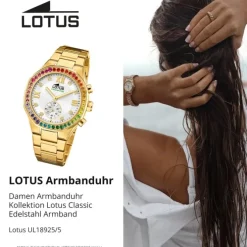 Lotus Damenuhr Edelstahl gold Lotus Classic Armbanduhr UL18925/5