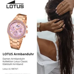Lotus Damenuhr Edelstahl roségold Lotus Classic Armbanduhr UL18874/1
