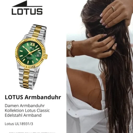 Lotus Damenuhr Edelstahl silber gold Lotus Classic Armbanduhr UL18931/3
