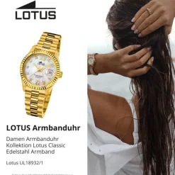 Lotus Damenuhr Edelstahl gold Lotus Classic Armbanduhr UL18932/1