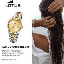 Lotus Damenuhr Edelstahl silber gold Lotus Classic Armbanduhr UL18931/2