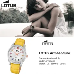 Lotus Damenuhr Leder gelb Lotus Classic Armbanduhr UL18899/2