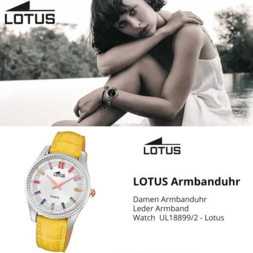 Lotus Damenuhr Leder gelb Lotus Classic Armbanduhr UL18899/2