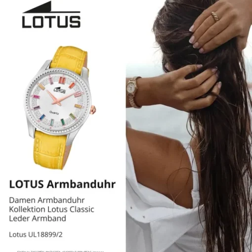 Lotus Damenuhr Leder gelb Lotus Classic Armbanduhr UL18899/2