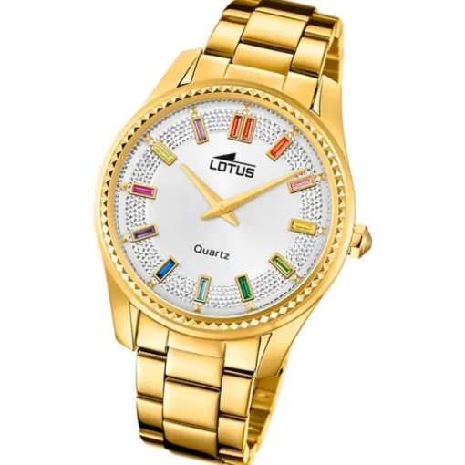 Lotus Damenuhr Leder gold Lotus Classic Armbanduhr UL18902/1