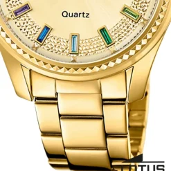 Lotus Damenuhr Leder gold Lotus Classic Armbanduhr UL18902/2