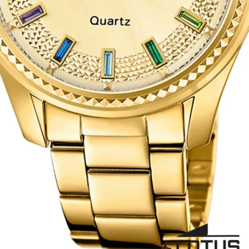Lotus Damenuhr Leder gold Lotus Classic Armbanduhr UL18902/2