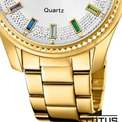 Lotus Damenuhr Leder gold Lotus Classic Armbanduhr UL18902/1