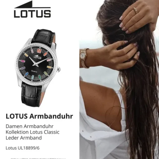 Lotus Damenuhr Leder schwarz Lotus Classic Armbanduhr UL18899/6