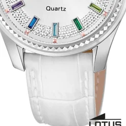 Lotus Damenuhr Leder weiß Lotus Classic Armbanduhr UL18899/1
