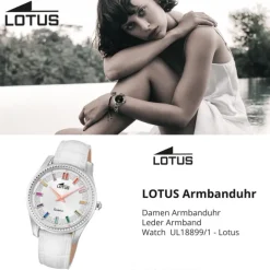 Lotus Damenuhr Leder weiß Lotus Classic Armbanduhr UL18899/1