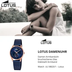 Lotus Damenuhr Minimalist Armbanduhr Edelstahl blau UL18820/1