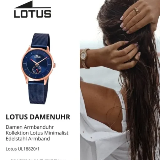Lotus Damenuhr Minimalist Armbanduhr Edelstahl blau UL18820/1