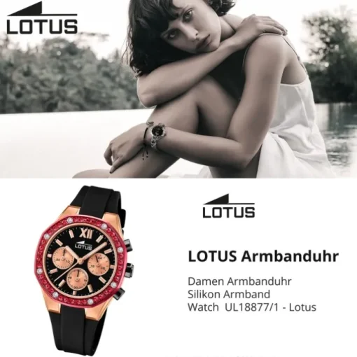 Lotus Damenuhr Silikon schwarz Lotus Classic Armbanduhr UL18877/1