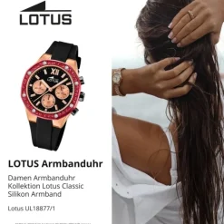 Lotus Damenuhr Silikon schwarz Lotus Classic Armbanduhr UL18877/1