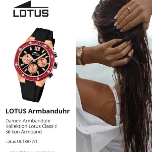 Lotus Damenuhr Silikon schwarz Lotus Classic Armbanduhr UL18877/1