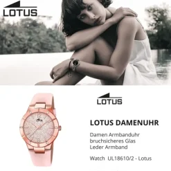 Lotus Damenuhr Trendy Armbanduhr Leder hellrosa UL18610/2