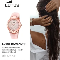 Lotus Damenuhr Trendy Armbanduhr Leder hellrosa UL18610/2