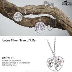 LOTUS Halskette Herz Lotusbaum 925 Silber Lotus Silver Tree of Life JLP3199-1-1