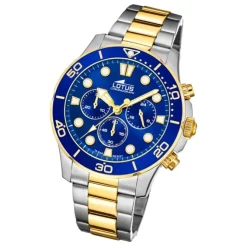 Lotus Herren Armbanduhr 18757/1 Chronograph Edelstahl silber gold UL18757/1