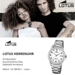 LOTUS Herren Armbanduhr Classic 18645/1 Quarz Edelstahl silber UL18645/1