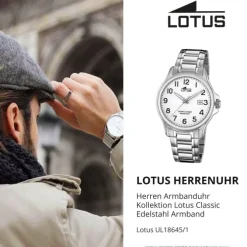LOTUS Herren Armbanduhr Classic 18645/1 Quarz Edelstahl silber UL18645/1