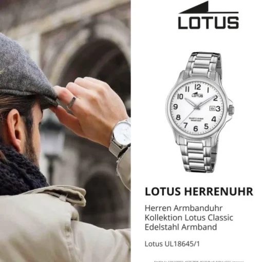 LOTUS Herren Armbanduhr Classic 18645/1 Quarz Edelstahl silber UL18645/1