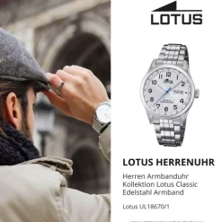 LOTUS Herren Armbanduhr Classic 18670/1 Quarz Edelstahl silber UL18670/1