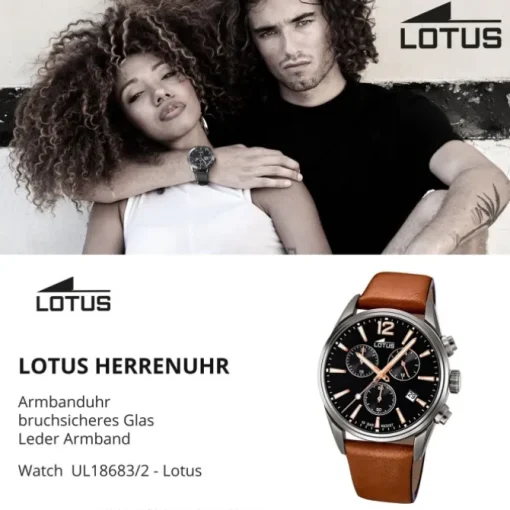 LOTUS Herren Armbanduhr Khrono 18683/2 Quarz Leder braun UL18683/2