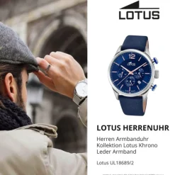 LOTUS Herren Armbanduhr Khrono 18689/2 Quarz Leder blau UL18689/2