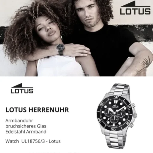 Lotus Herren Armbanduhr Khrono 18756/3 Chronograph Edelstahl silber UL18756/3