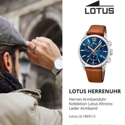 LOTUS Herren Armbanduhr Khrono 18691/2 Quarz Leder braun UL18691/2