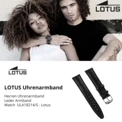 Lotus Herren Uhrenarmband 21mm Leder-Band schwarz für Lotus L18214 L18213 ULA18214/S