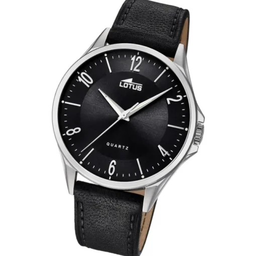 Lotus Herren-Armbanduhr Leder schwarz 18518/4 Quarz klassisch UL18518/4