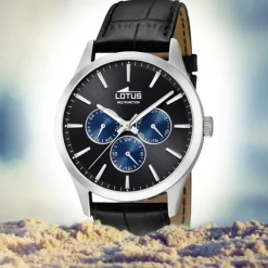 Lotus Herren-Armbanduhr Leder schwarz 18576/6 Quarz Minimalist UL18576/6