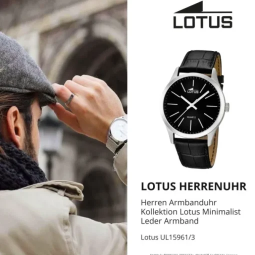 LOTUS Herren-Armbanduhr Minimalist analog Quarz Leder UL15961/3