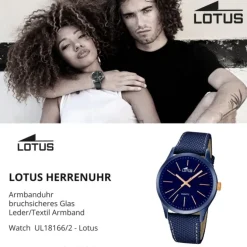 LOTUS Herren-Uhr - Minimalist - Analog - Quarz - Leder/Textil - UL18166/2