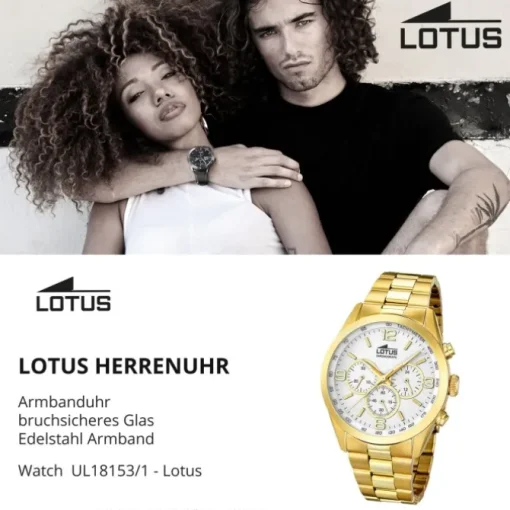 LOTUS Herren-Uhr - Minimalist - Analog - Quarz - Edelstahl Klassik Uhr UL18153/1