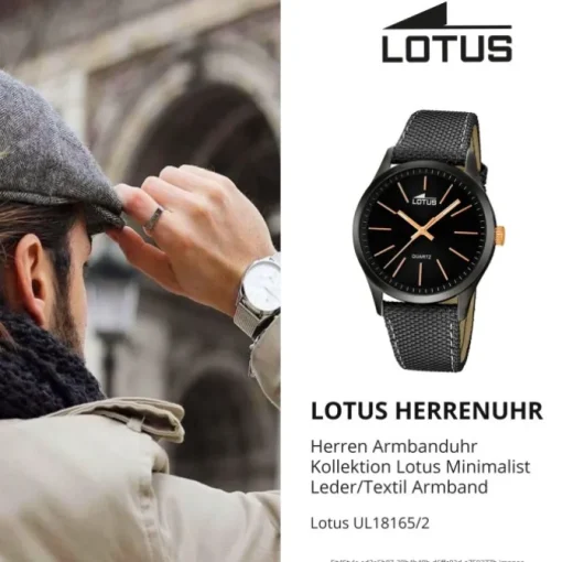 LOTUS Herren-Uhr - Minimalist - Analog - Quarz - Leder/Textil - UL18165/2