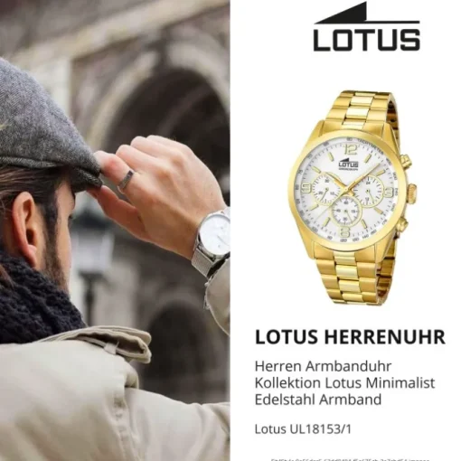 LOTUS Herren-Uhr - Minimalist - Analog - Quarz - Edelstahl Klassik Uhr UL18153/1