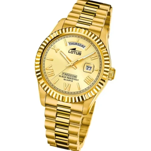 Lotus Herrenuhr Edelstahl gold Lotus Classic Armbanduhr UL18857/1