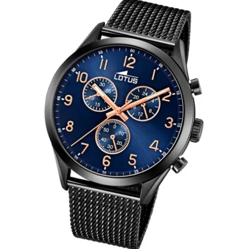 Lotus Herrenuhr Edelstahl schwarz Lotus Minimalist Armbanduhr UL18639/D