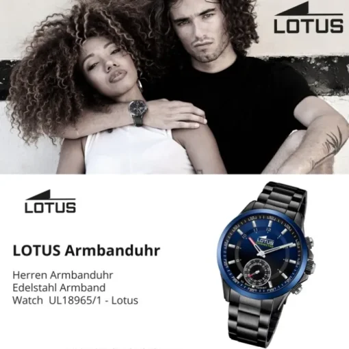 Lotus Herrenuhr Edelstahl schwarz Lotus Classic Armbanduhr UL18965/1