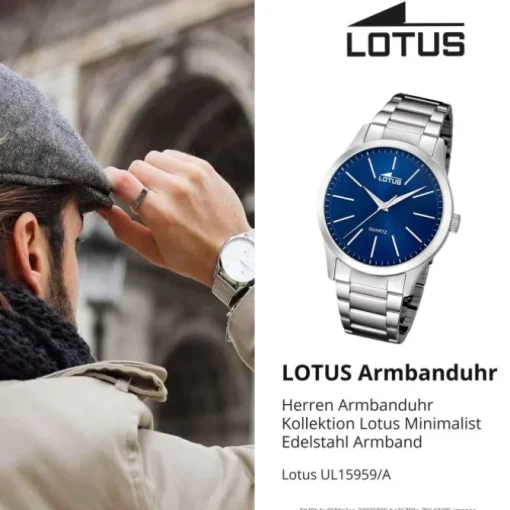 Lotus Herrenuhr Edelstahl silber Lotus Minimalist Armbanduhr UL15959/A