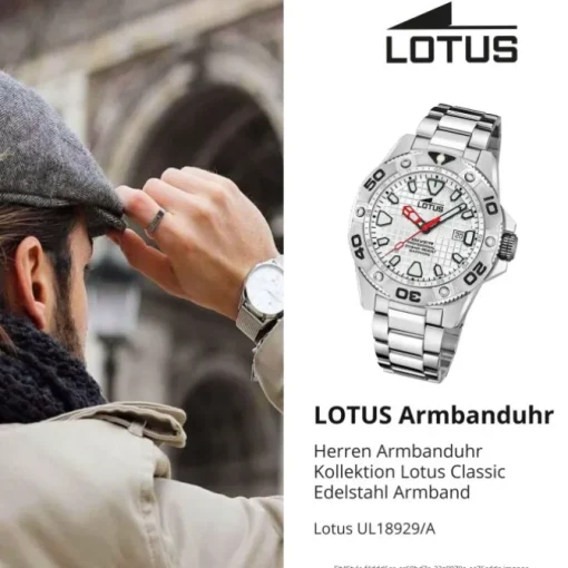 Lotus Herrenuhr Edelstahl silber Lotus Classic Armbanduhr UL18929/A