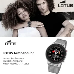Lotus Herrenuhr Edelstahl Leder schwarz Multifunktion Armbanduhr UL50021/1